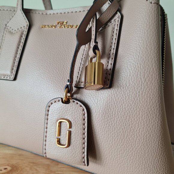 Marc Jacobs The Editor Leather Satchel Mauve Blush Taupe Bowler Crossbody - Picture 7 of 15